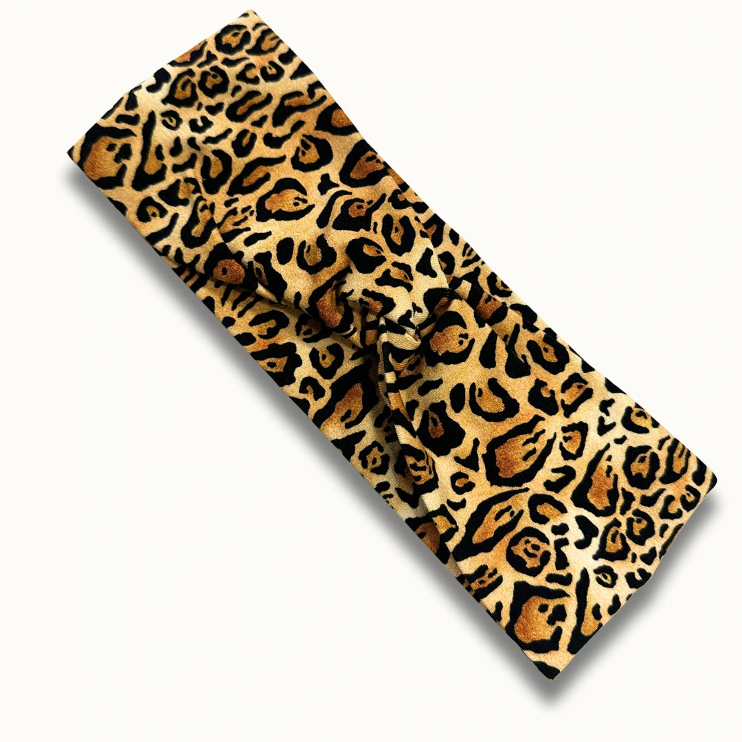 Leopárd Mintás Jersey Fejpánt – Vagány Csavart Design
