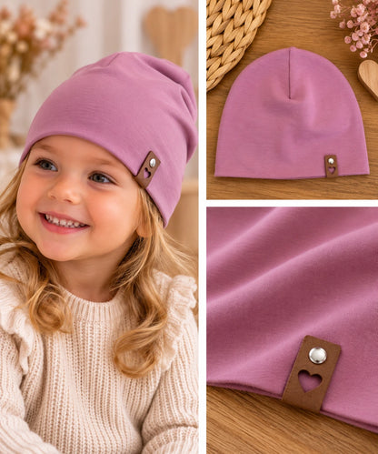 🩷 Sötét mályva kislány sapka – Era Handmade