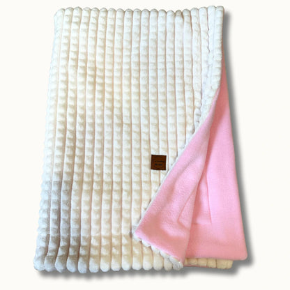 "Rózsaszín Felhő" kétoldalas babatakaró – Téli sétákhoz