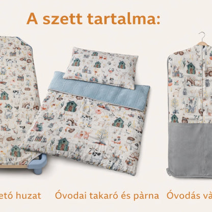 4 részes ovis szett – Farm állatos pamut óvodai csomag