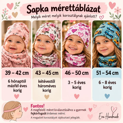 🌸 Kislány virágos sapka-sál szett