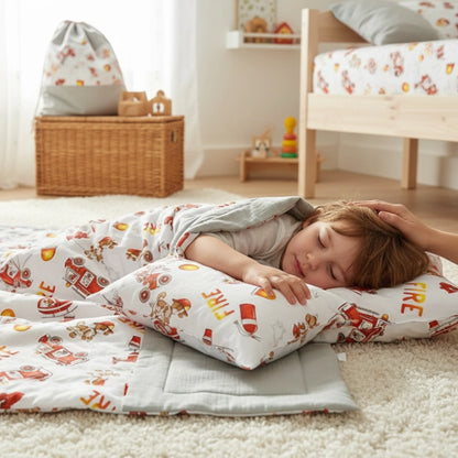 Tűzoltóautós Prémium Ovis Ágynemű és Zsák Szett